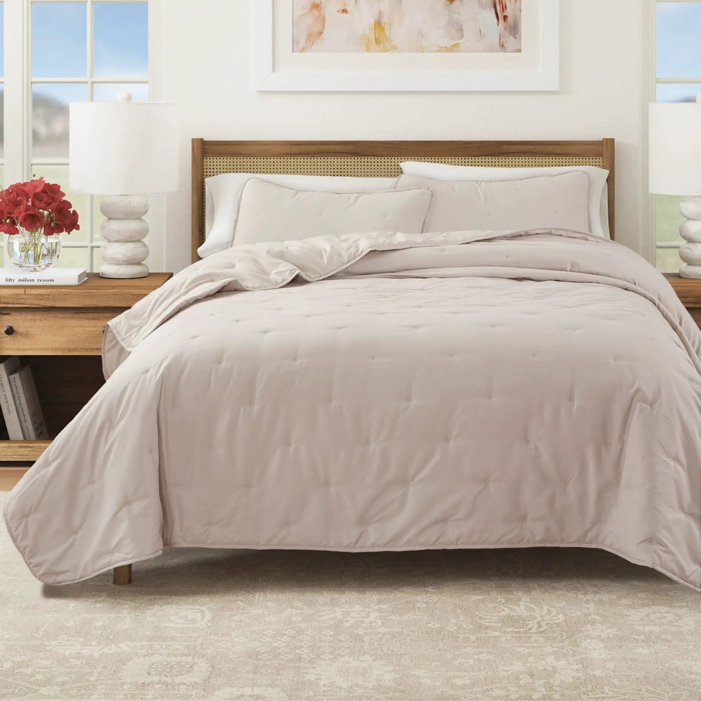 Dot Stitched Quilt Set - Dot-Hemmed Collection from PriceLows™