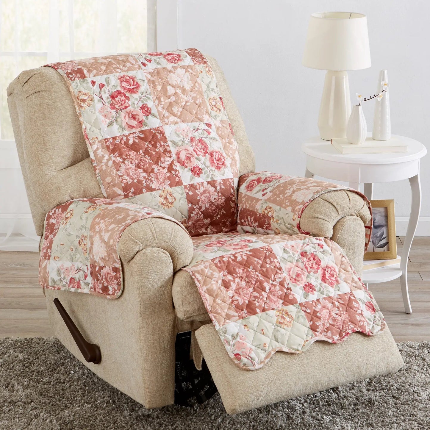 Reversible Floral Patchwork Furniture Protector - Maribel Collection from PriceLows™