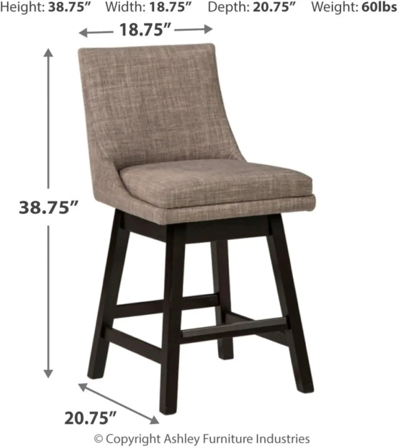 Tallenger 25 Inch Upholstered Swivel Bar Stool Light Gray from PriceLows™