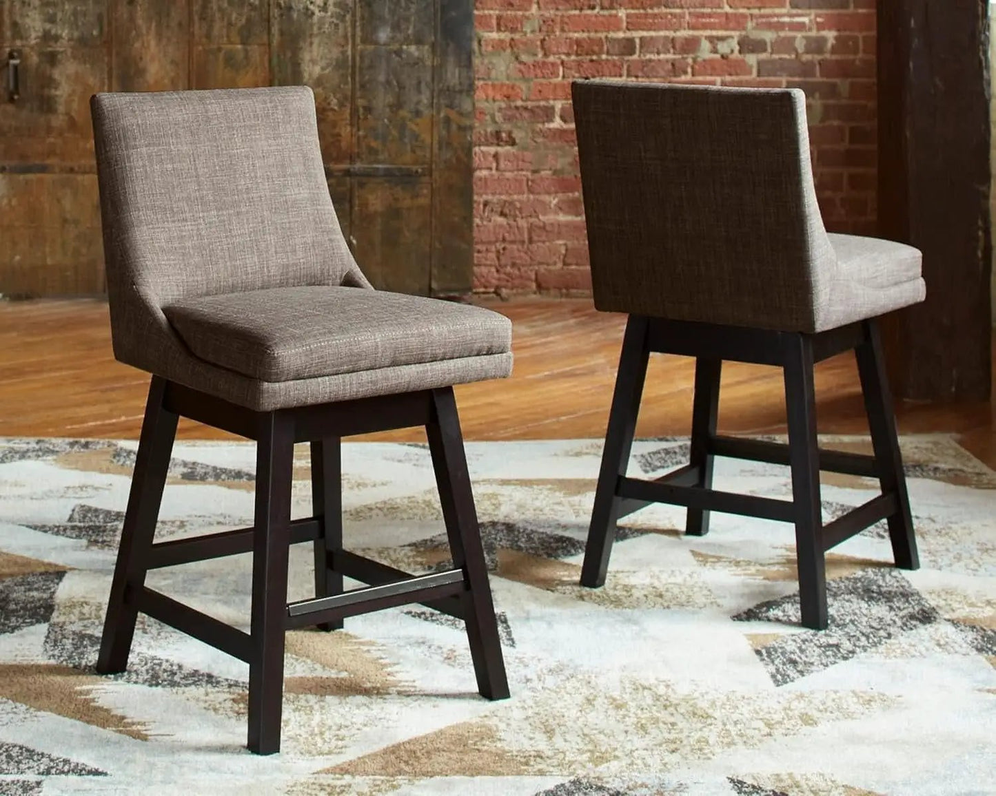 Tallenger 25 Inch Upholstered Swivel Bar Stool Light Gray from PriceLows™