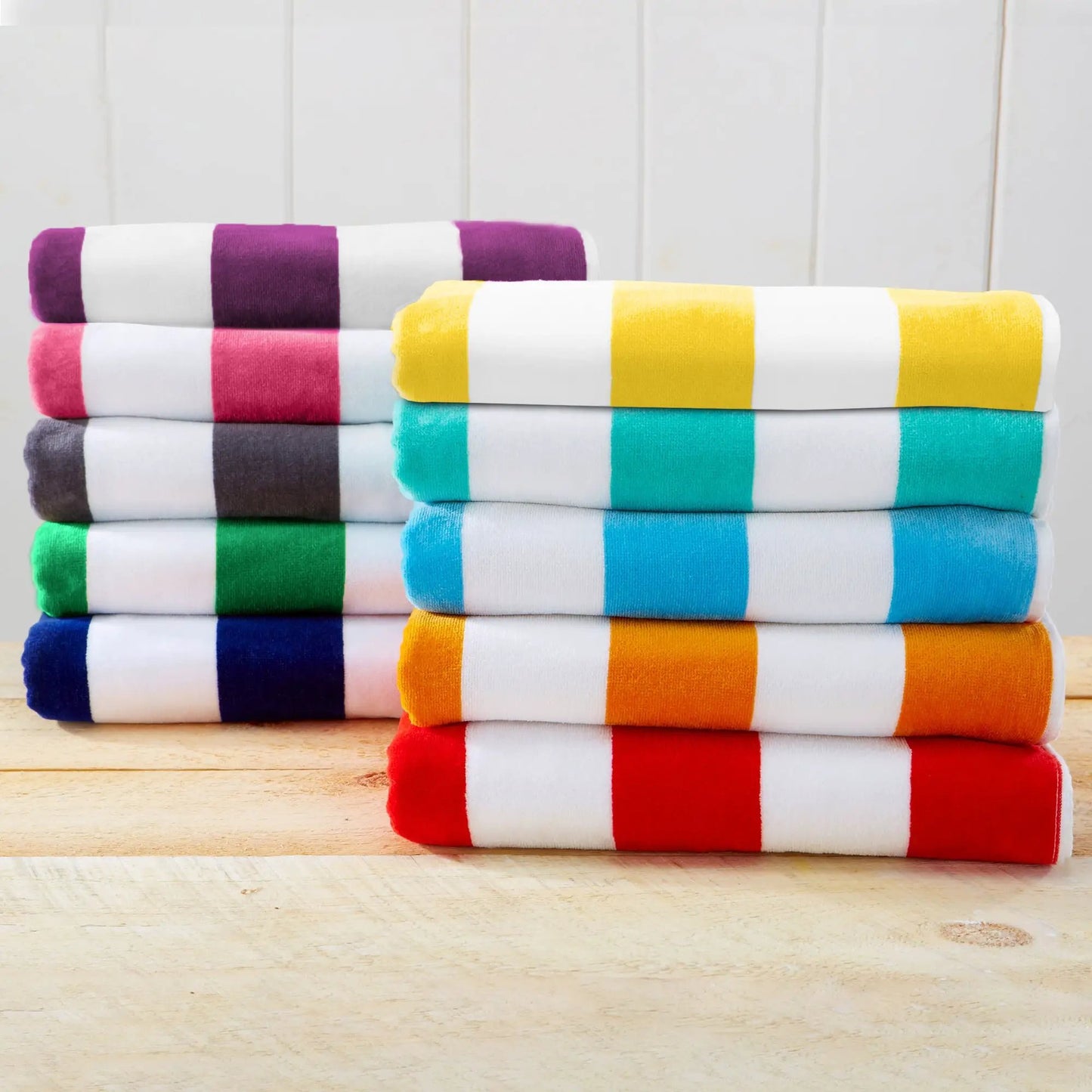 Cotton Velour Cabana Stripe Beach Towel - Novia Collection from PriceLows™
