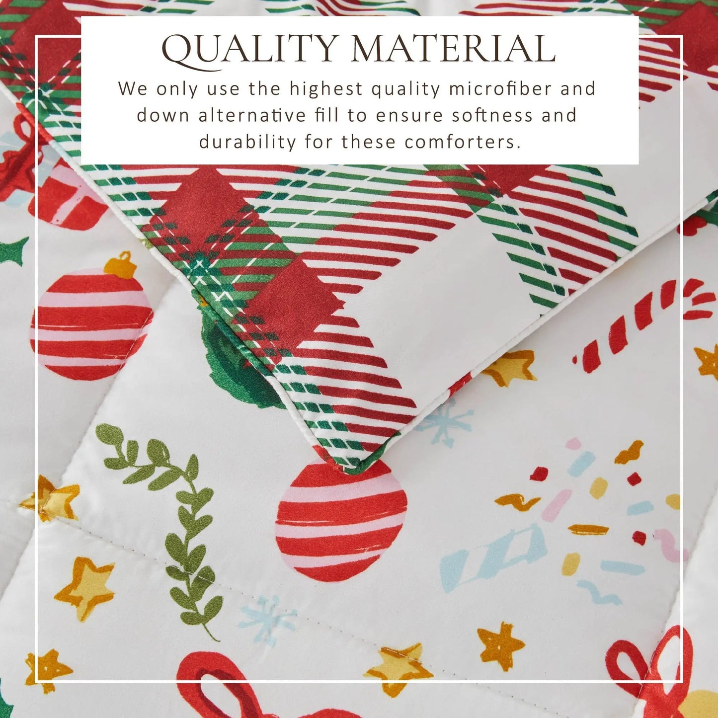Reversible Christmas Comforter and Sham Set - Holiday / Lodge Odette Collection from PriceLows™