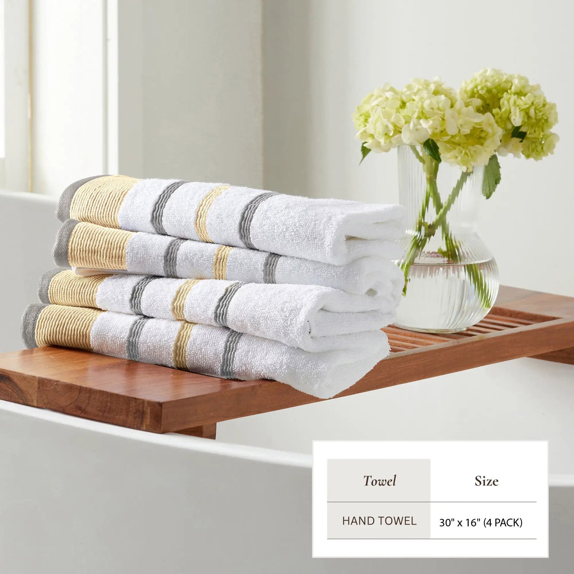 Decorative Cotton Stripe Bath Towel Set - Noelle Collection from PriceLows™