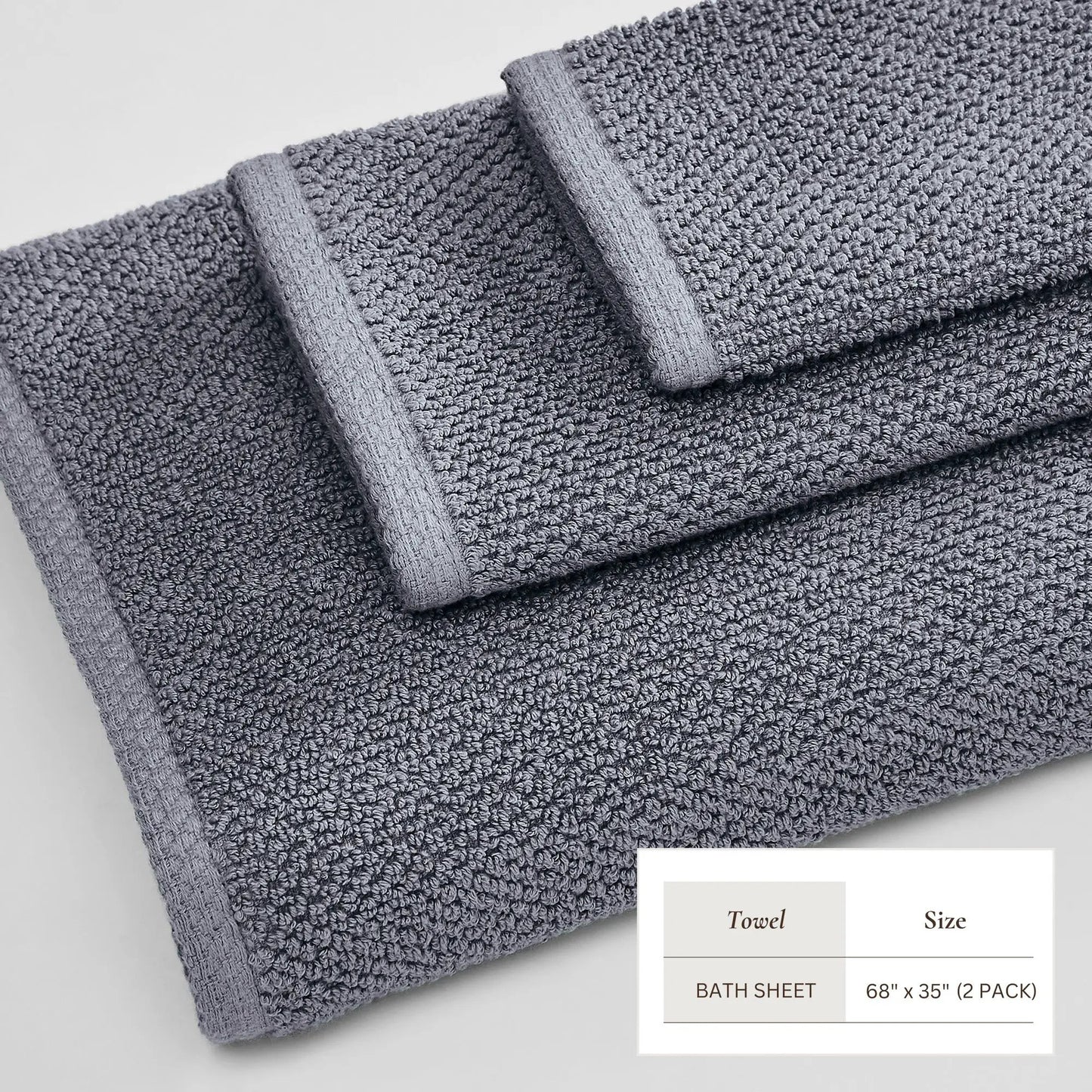 Cotton Textured Bath Towel Set - Acacia Collection from PriceLows™