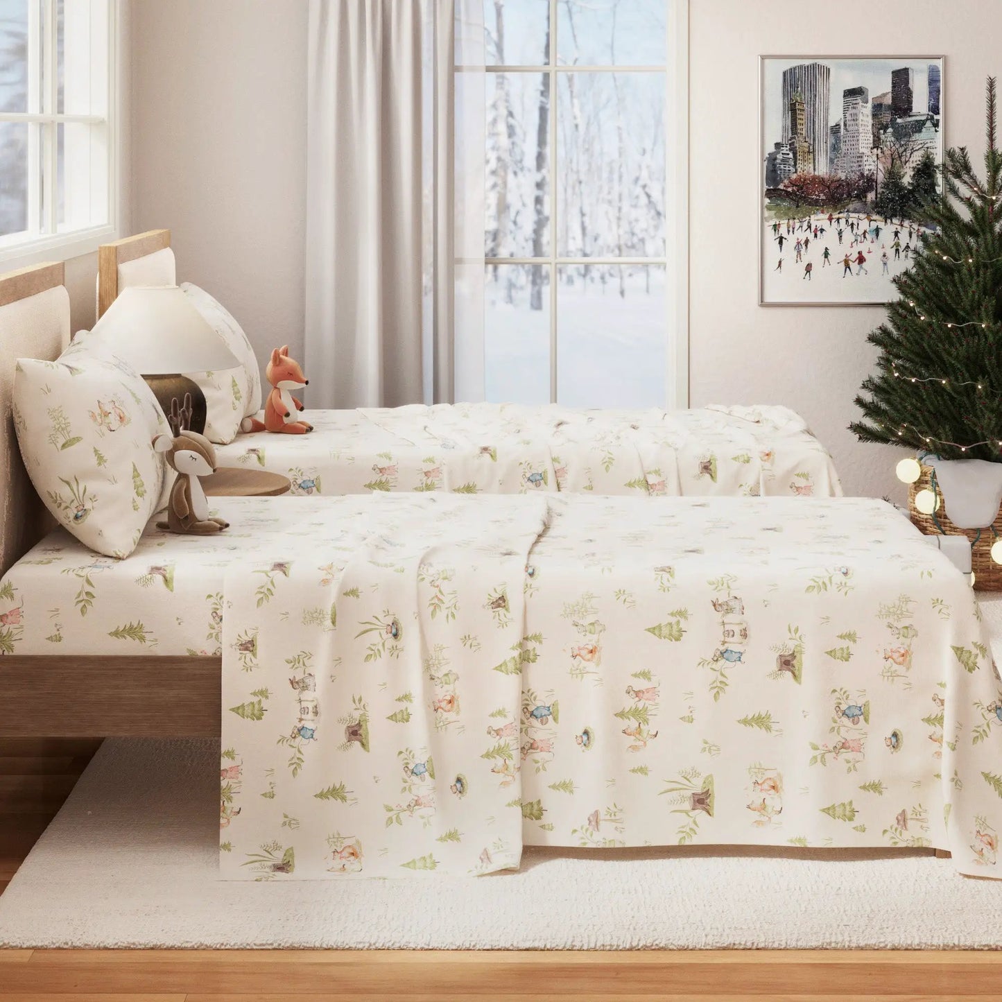 Turkish Cotton Flannel Sheet Set - Kids' Christmas Collection from PriceLows™