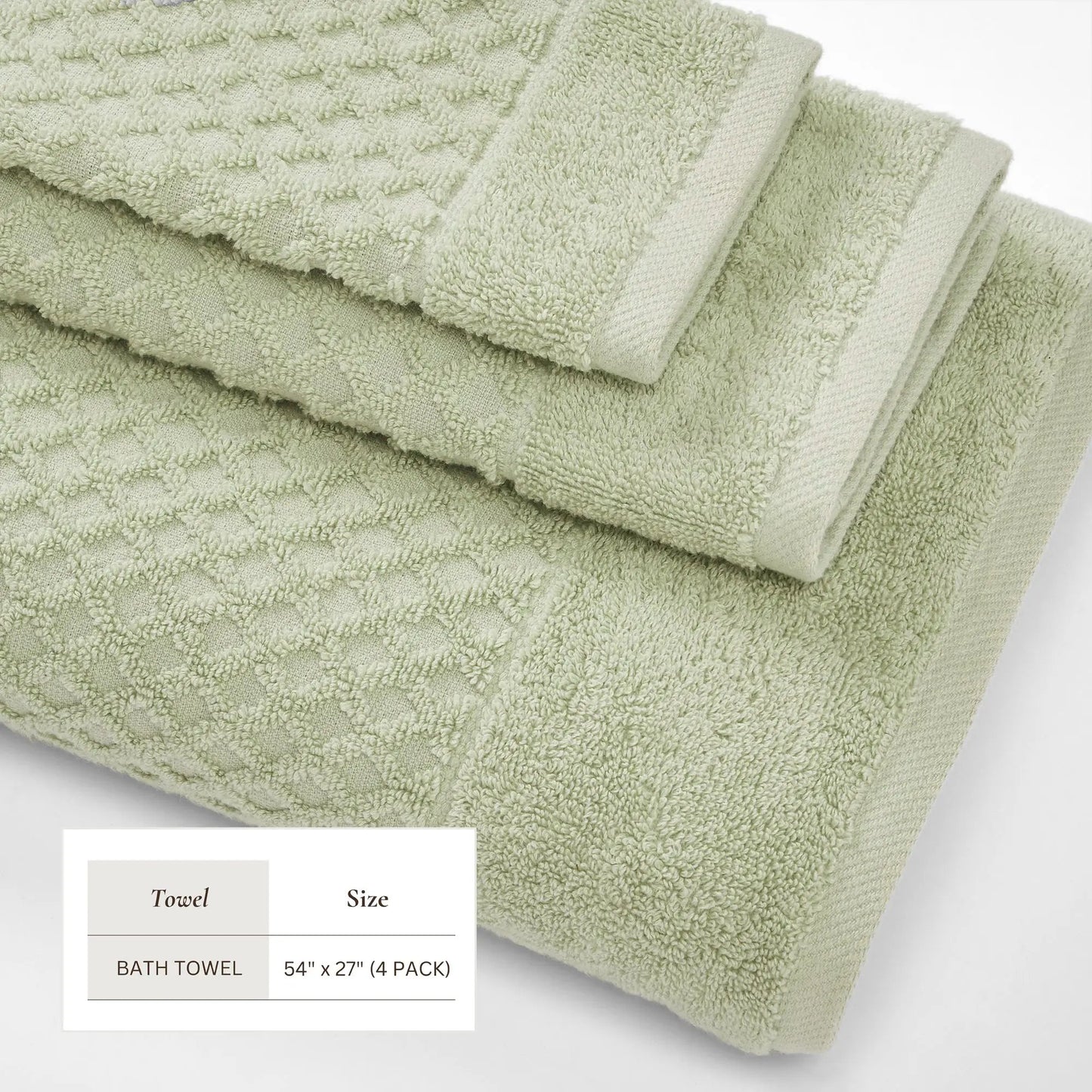 Cotton Diamond Waffle Weave Bath Towel Set - Grayson Collection from PriceLows™