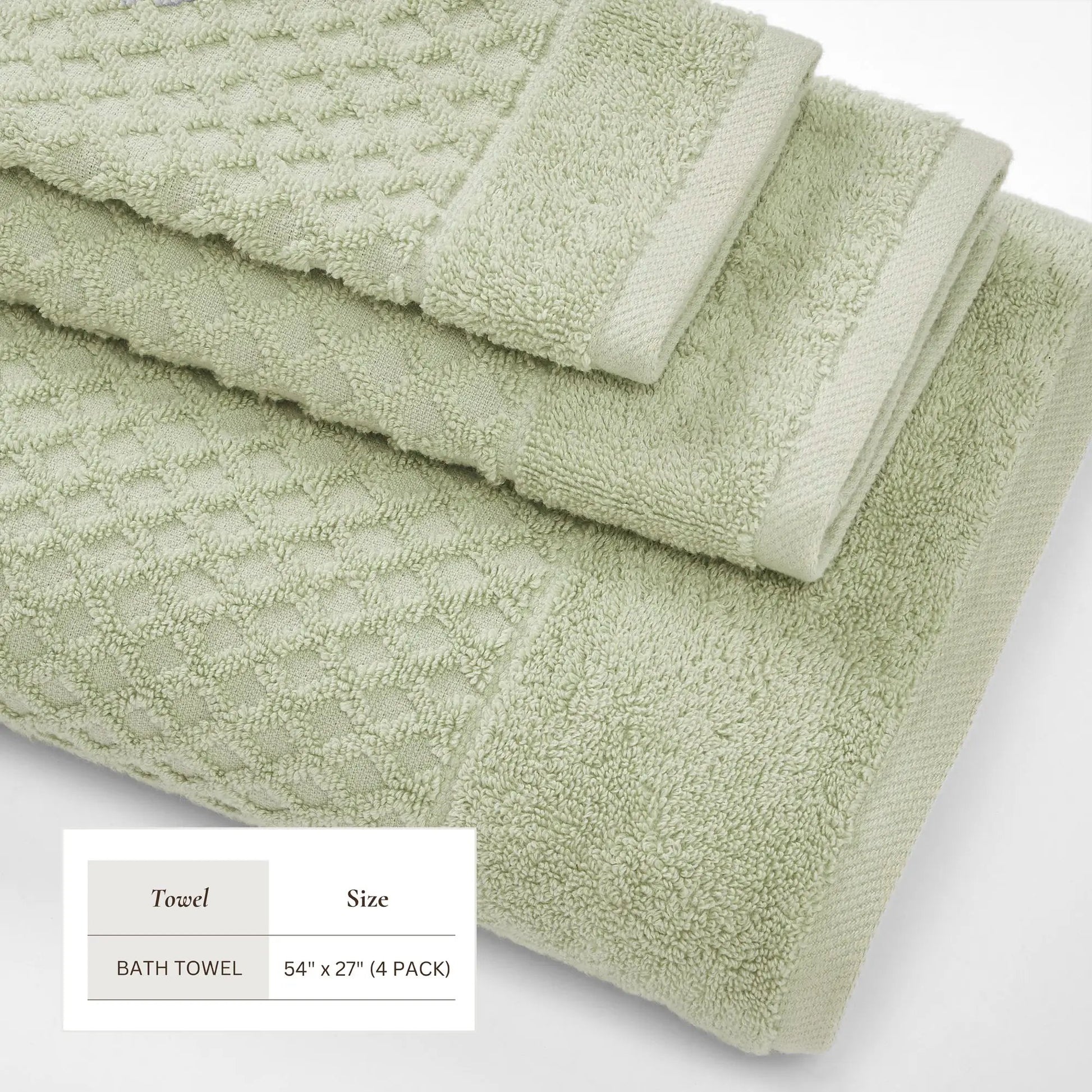 Cotton Diamond Waffle Weave Bath Towel Set - Grayson Collection from PriceLows™