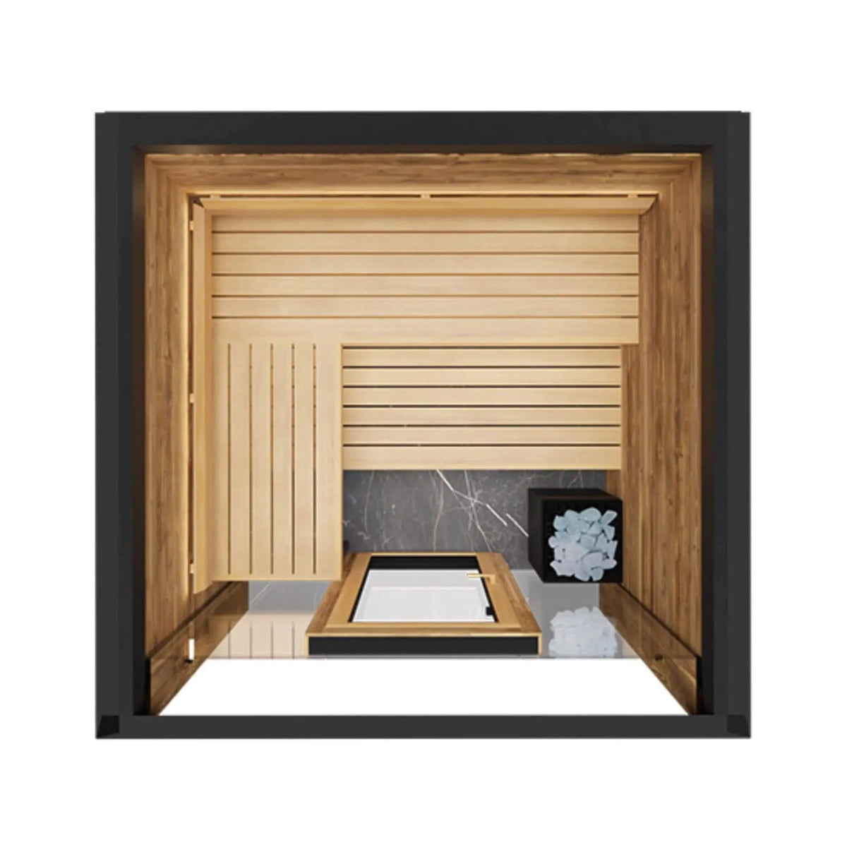 ThermaSol Fortis Fully-Assembled 4-Person Outdoor Sauna Cabin | 4-Person | Glass | Outdoor Living