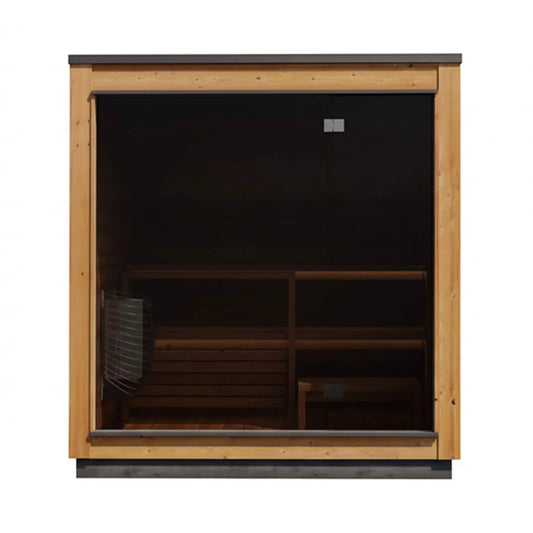 ThermaSol Nordic Dawn 4-Person Fully-Assembled Outdoor Sauna Cabin | 4-Person | Glass | Outdoor Living