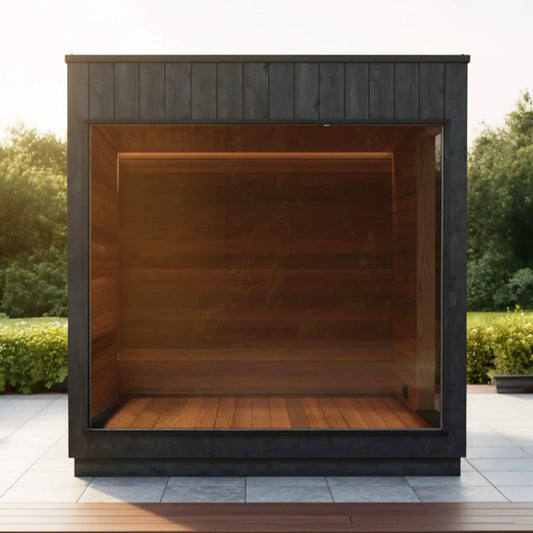 ThermaSol Nordic Misty Outdoor Lounge Medium Sauna Cabin | Spruce | Outdoor Living Use | Outdoor Living