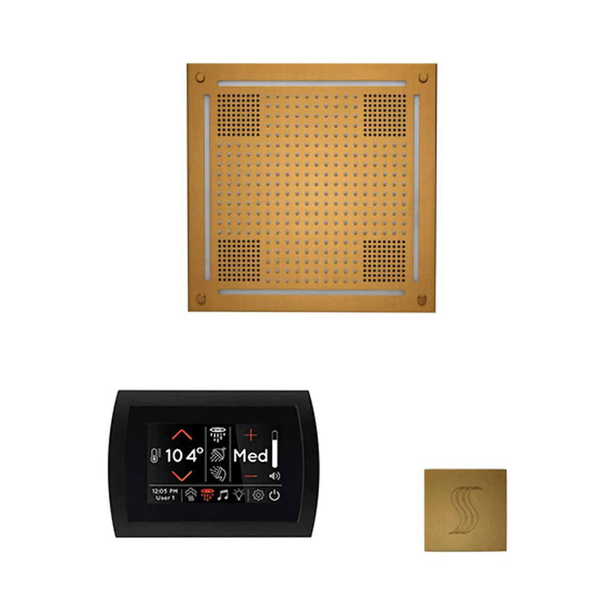 ThermaSol SignaTouch 5-Inch Display Steam Control Package With HydroVive Rainhead | 5 Inch | Crystal | Steam Shower