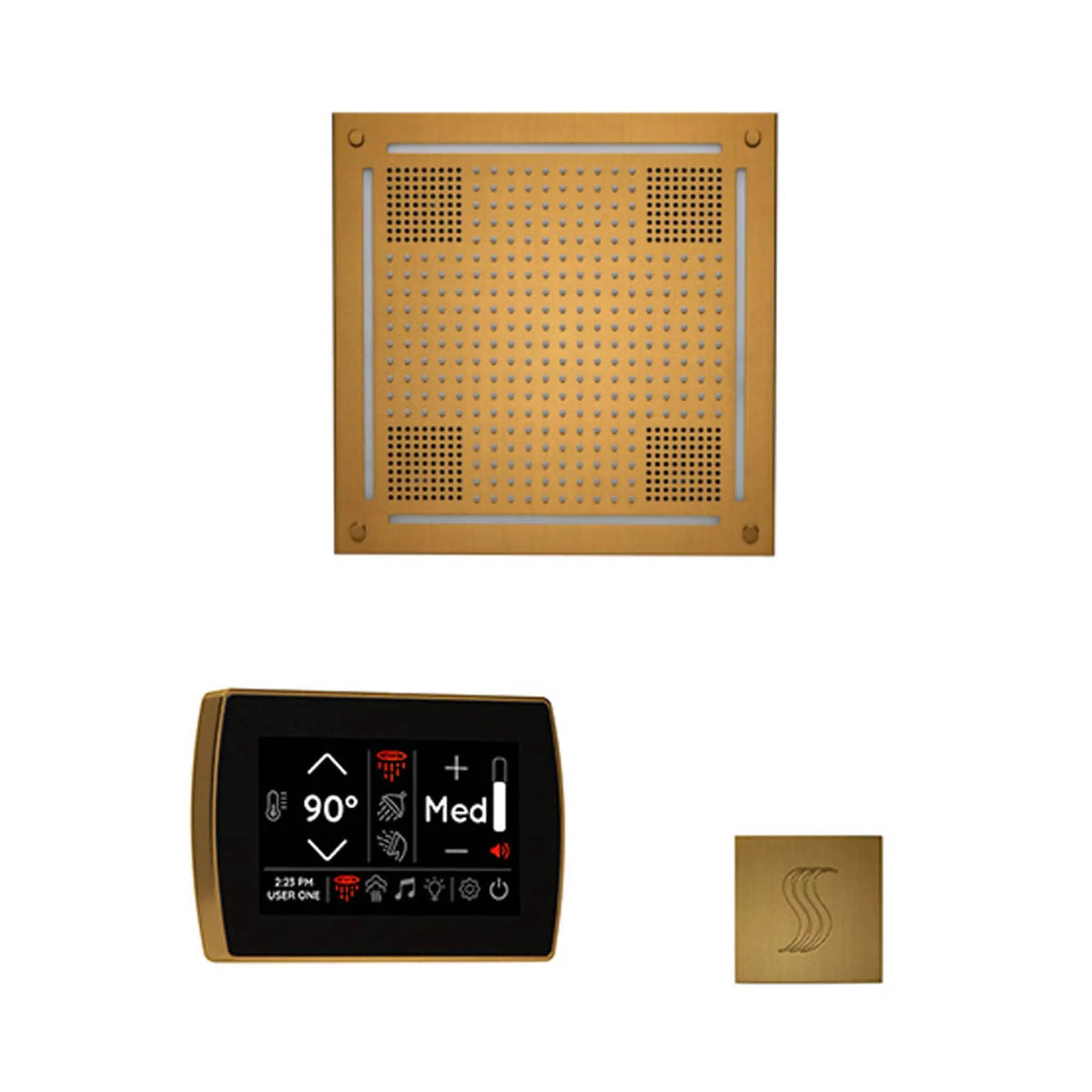 ThermaSol SignaTouch 5-Inch Display Steam Control Package With HydroVive Rainhead | 5 Inch | Crystal | Steam Shower
