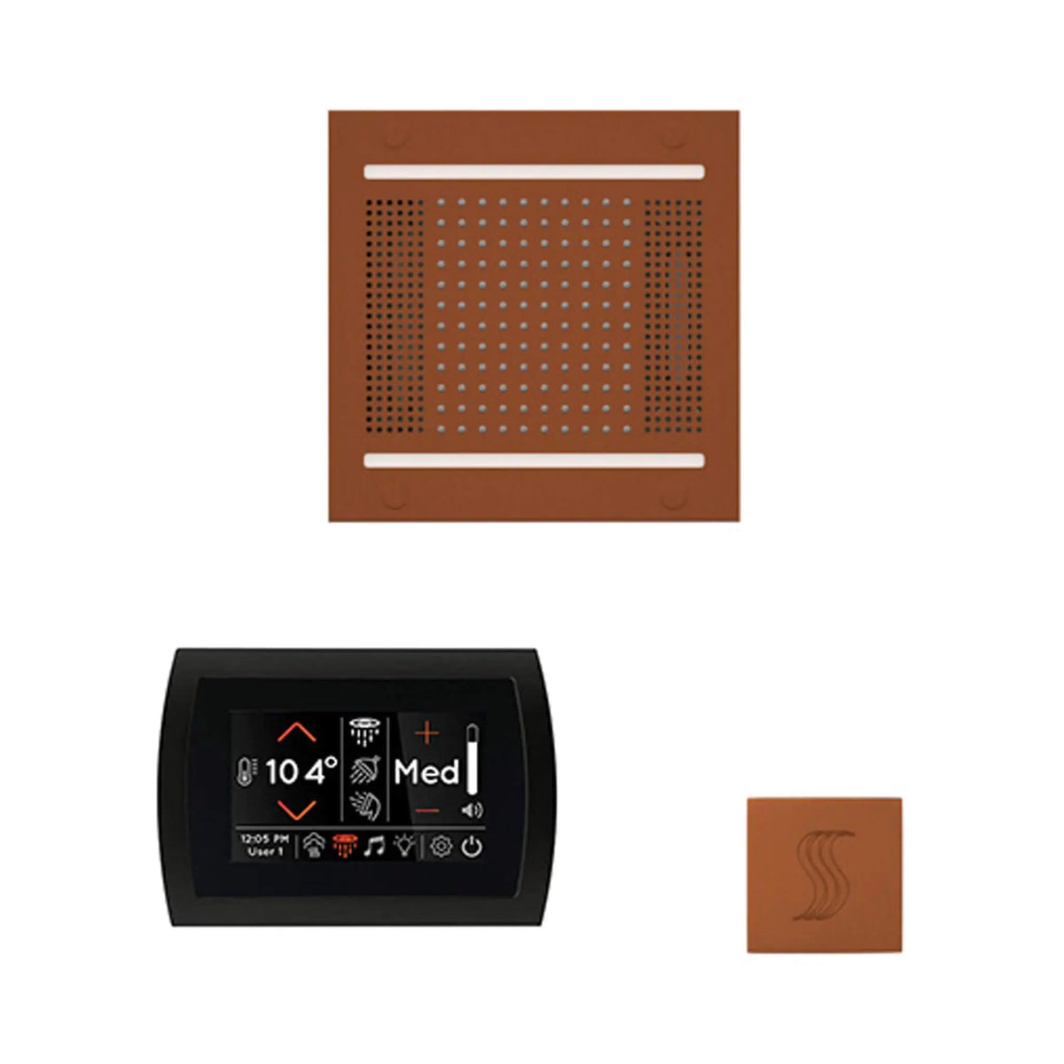 ThermaSol SignaTouch 5-Inch Display Steam Control Package With HydroVive Rainhead | 5 Inch | Crystal | Steam Shower