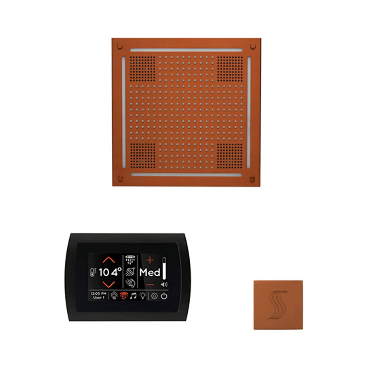 ThermaSol SignaTouch 5-Inch Display Steam Control Package With HydroVive Rainhead | 5 Inch | Crystal | Steam Shower