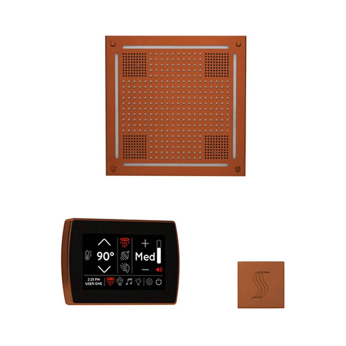 ThermaSol SignaTouch 5-Inch Display Steam Control Package With HydroVive Rainhead | 5 Inch | Crystal | Steam Shower