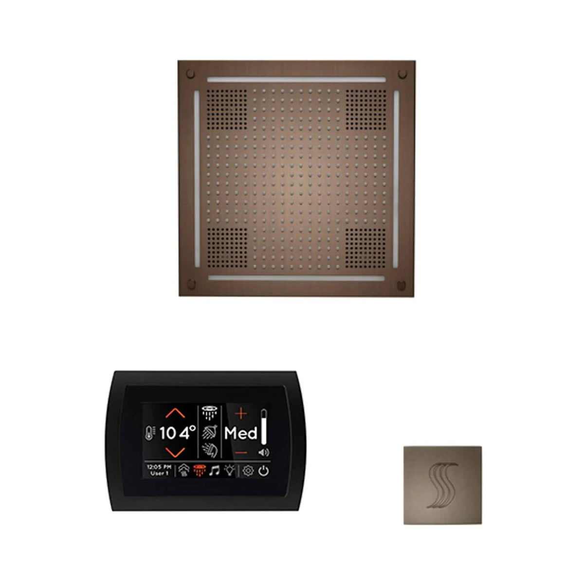 ThermaSol SignaTouch 5-Inch Display Steam Control Package With HydroVive Rainhead | 5 Inch | Crystal | Steam Shower