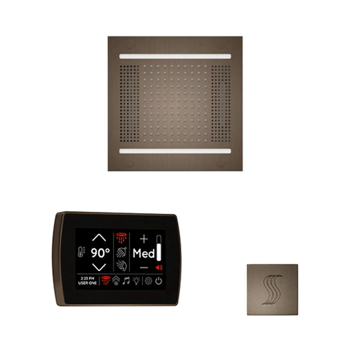 ThermaSol SignaTouch 5-Inch Display Steam Control Package With HydroVive Rainhead | 5 Inch | Crystal | Steam Shower