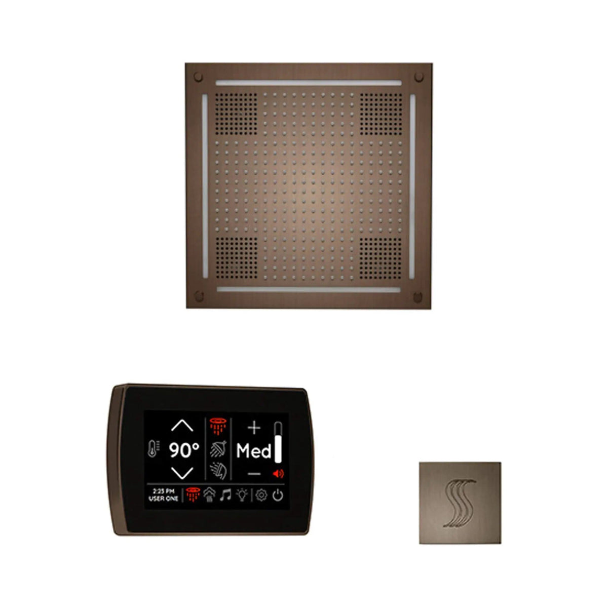 ThermaSol SignaTouch 5-Inch Display Steam Control Package With HydroVive Rainhead | 5 Inch | Crystal | Steam Shower