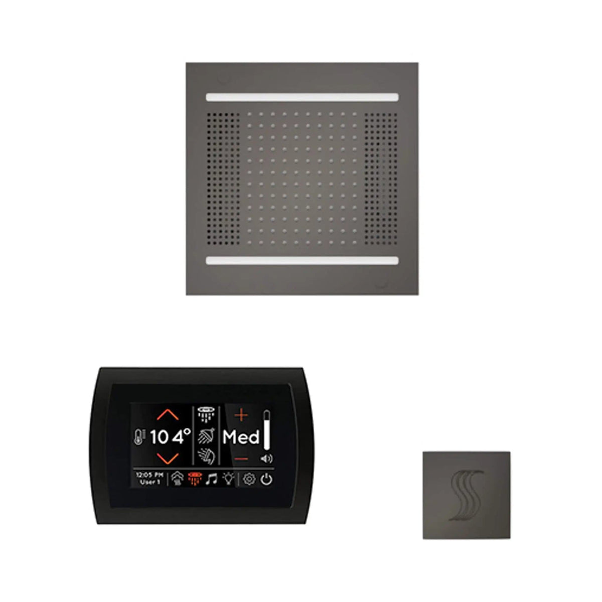 ThermaSol SignaTouch 5-Inch Display Steam Control Package With HydroVive Rainhead | 5 Inch | Crystal | Steam Shower