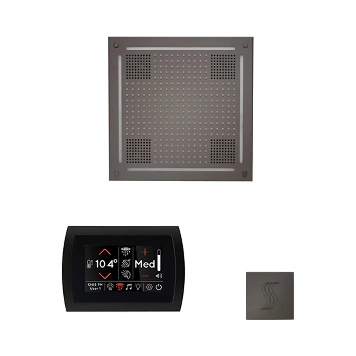 ThermaSol SignaTouch 5-Inch Display Steam Control Package With HydroVive Rainhead | 5 Inch | Crystal | Steam Shower