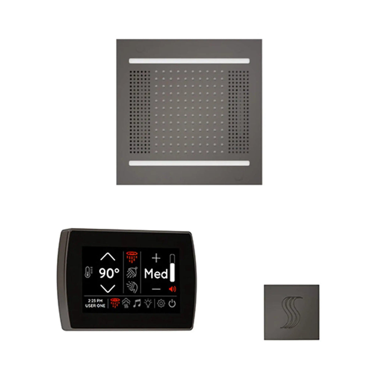 ThermaSol SignaTouch 5-Inch Display Steam Control Package With HydroVive Rainhead | 5 Inch | Crystal | Steam Shower
