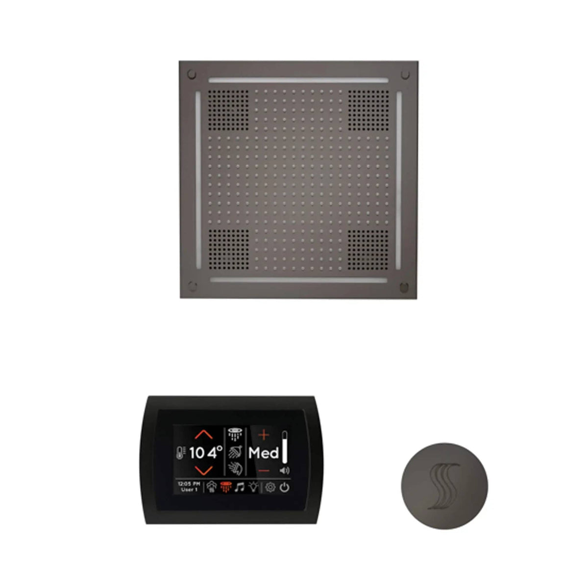 ThermaSol SignaTouch 5-Inch Display Steam Control Package With HydroVive Rainhead | 5 Inch | Crystal | Steam Shower