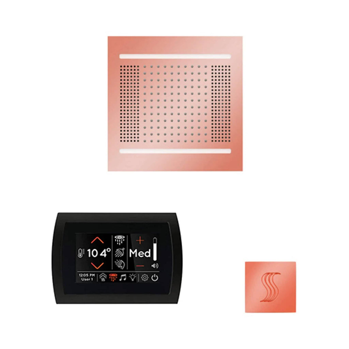 ThermaSol SignaTouch 5-Inch Display Steam Control Package With HydroVive Rainhead | 5 Inch | Crystal | Steam Shower