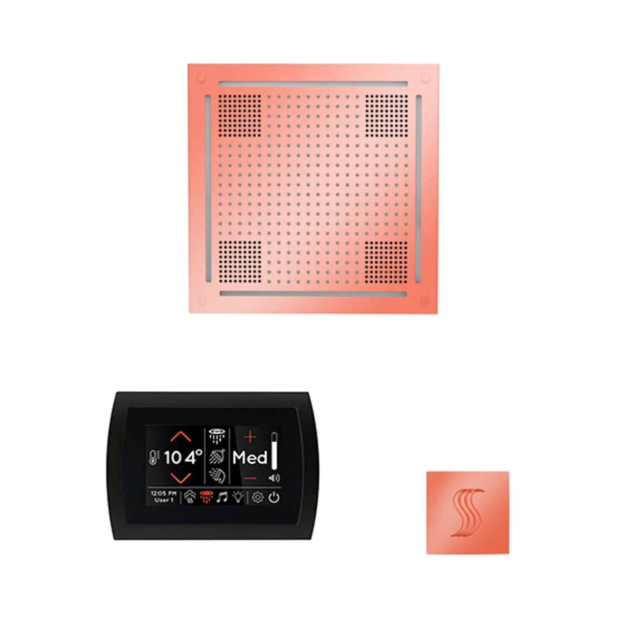 ThermaSol SignaTouch 5-Inch Display Steam Control Package With HydroVive Rainhead | 5 Inch | Crystal | Steam Shower