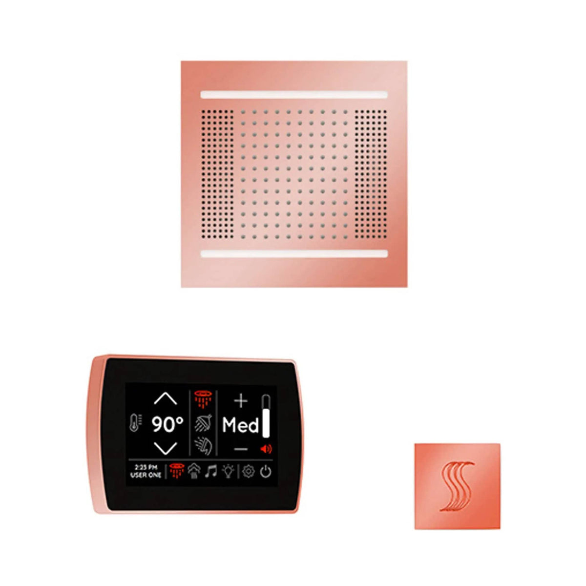 ThermaSol SignaTouch 5-Inch Display Steam Control Package With HydroVive Rainhead | 5 Inch | Crystal | Steam Shower