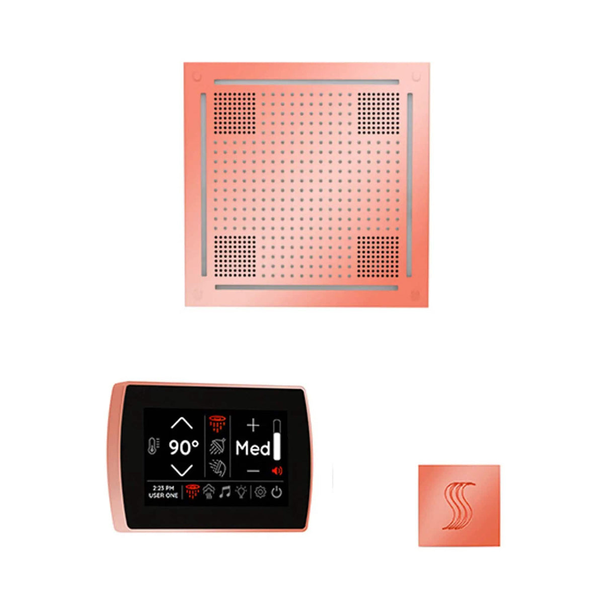 ThermaSol SignaTouch 5-Inch Display Steam Control Package With HydroVive Rainhead | 5 Inch | Crystal | Steam Shower