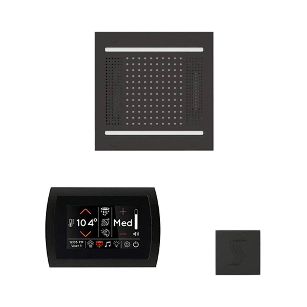 ThermaSol SignaTouch 5-Inch Display Steam Control Package With HydroVive Rainhead | 5 Inch | Crystal | Steam Shower