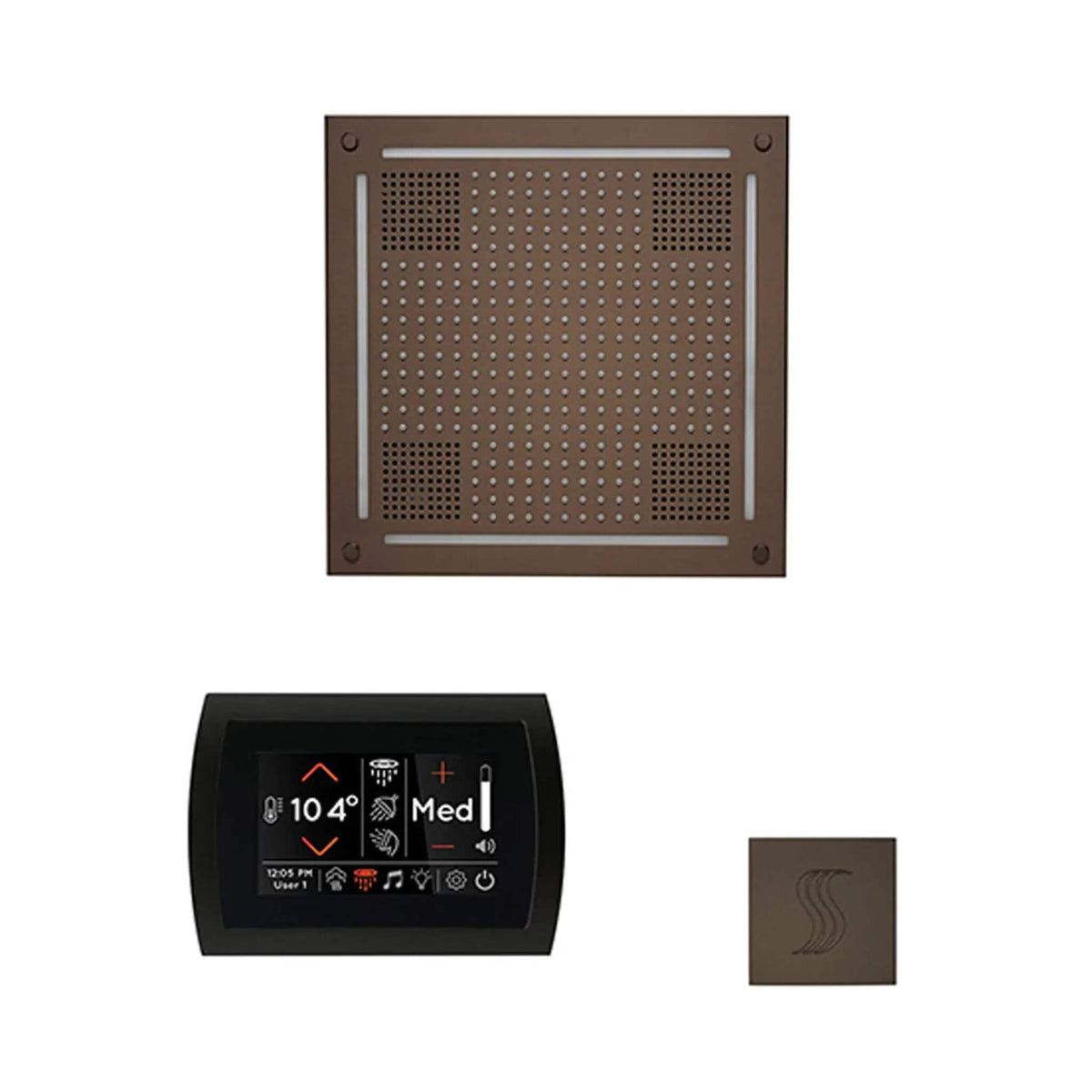 ThermaSol SignaTouch 5-Inch Display Steam Control Package With HydroVive Rainhead | 5 Inch | Crystal | Steam Shower