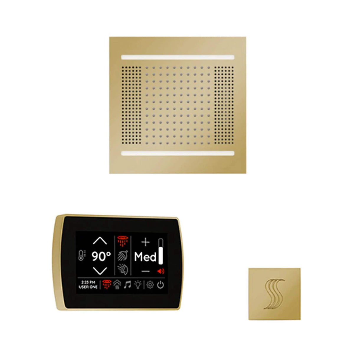 ThermaSol SignaTouch 5-Inch Display Steam Control Package With HydroVive Rainhead | 5 Inch | Crystal | Steam Shower