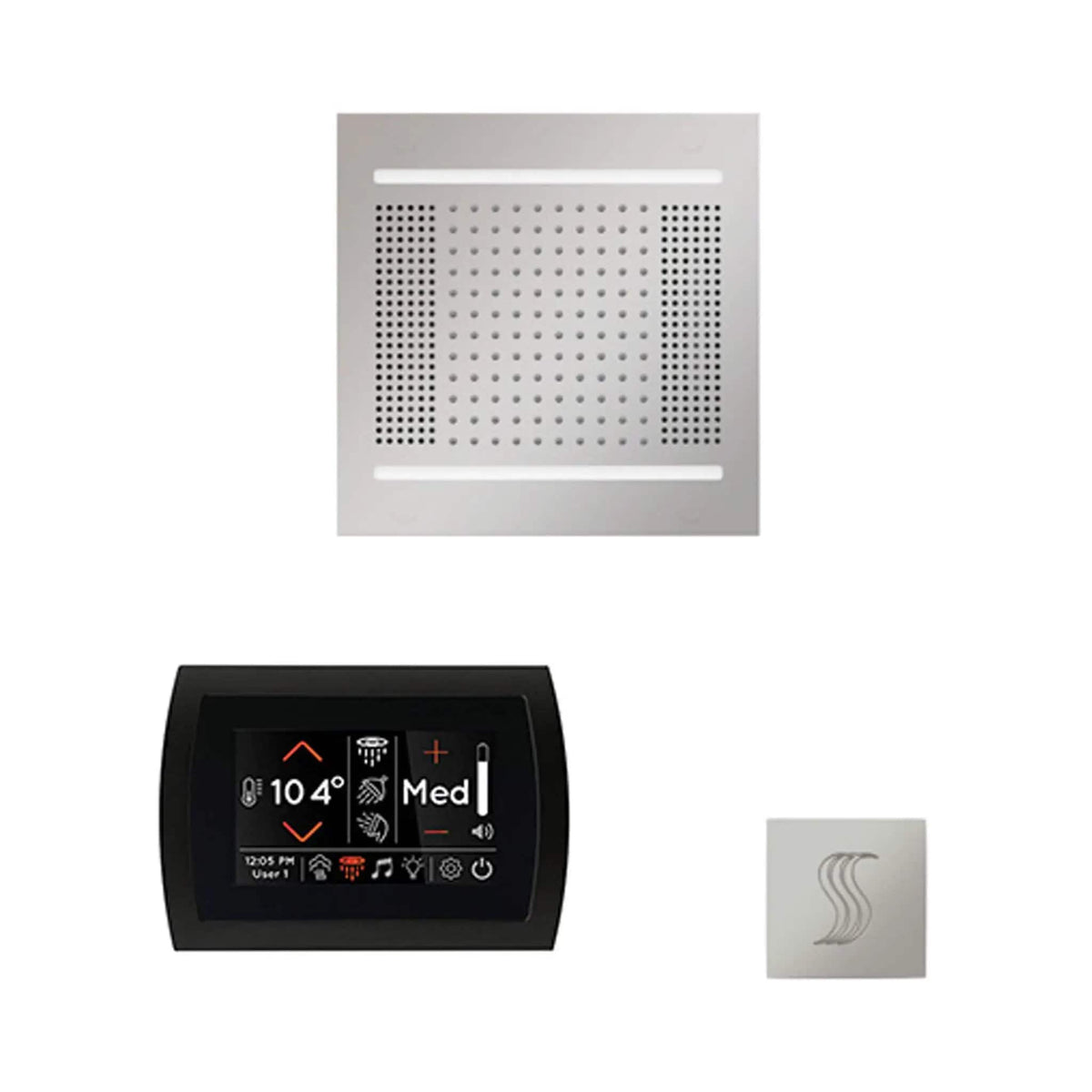 ThermaSol SignaTouch 5-Inch Display Steam Control Package With HydroVive Rainhead | 5 Inch | Crystal | Steam Shower