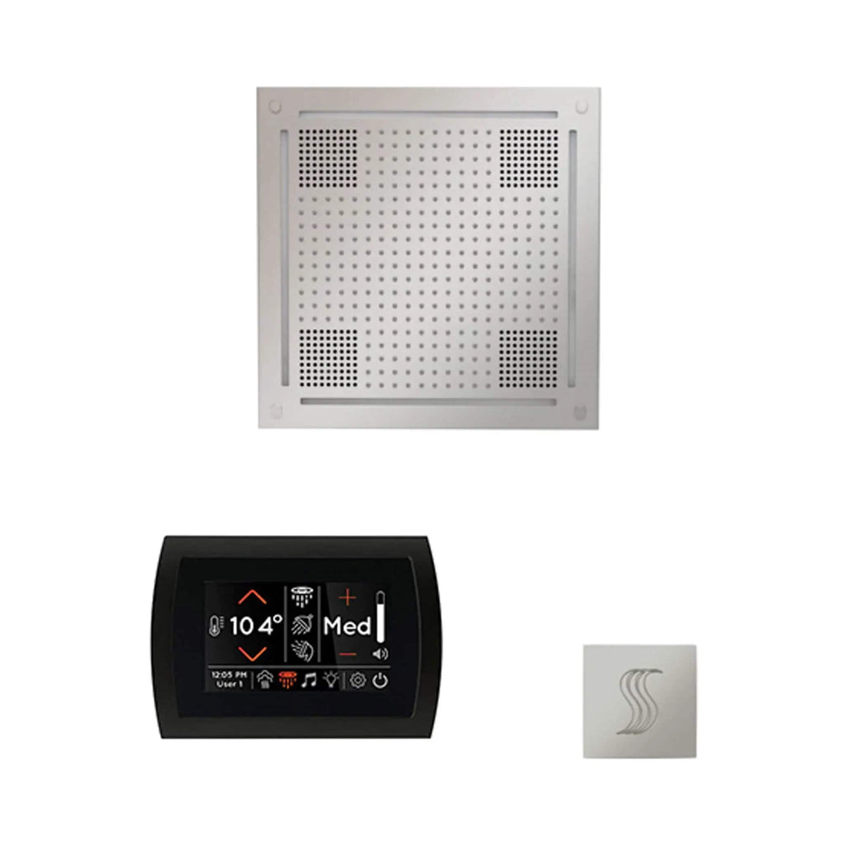 ThermaSol SignaTouch 5-Inch Display Steam Control Package With HydroVive Rainhead | 5 Inch | Crystal | Steam Shower