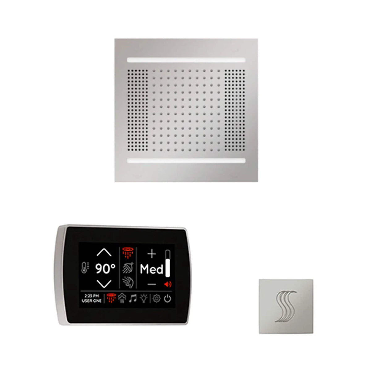 ThermaSol SignaTouch 5-Inch Display Steam Control Package With HydroVive Rainhead | 5 Inch | Crystal | Steam Shower