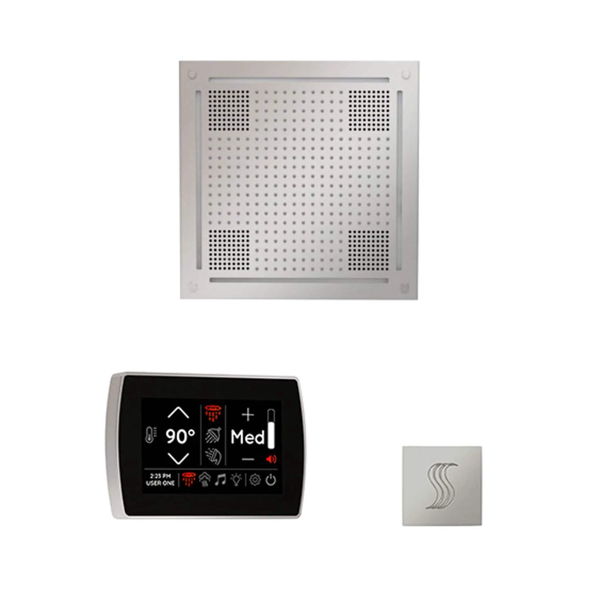 ThermaSol SignaTouch 5-Inch Display Steam Control Package With HydroVive Rainhead | 5 Inch | Crystal | Steam Shower