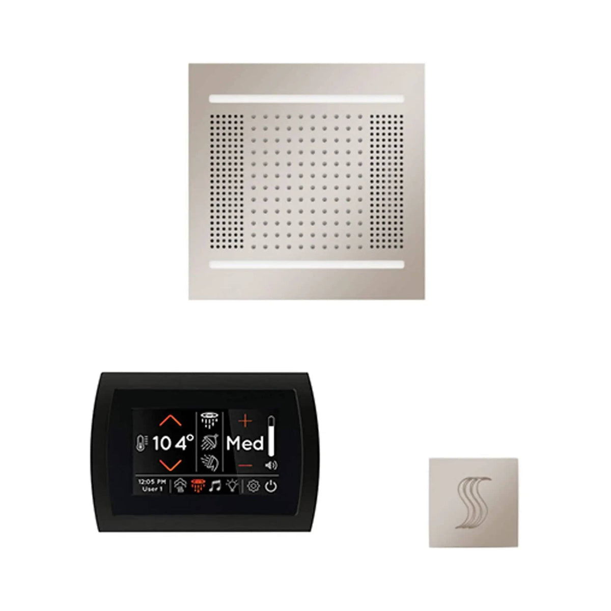 ThermaSol SignaTouch 5-Inch Display Steam Control Package With HydroVive Rainhead | 5 Inch | Crystal | Steam Shower