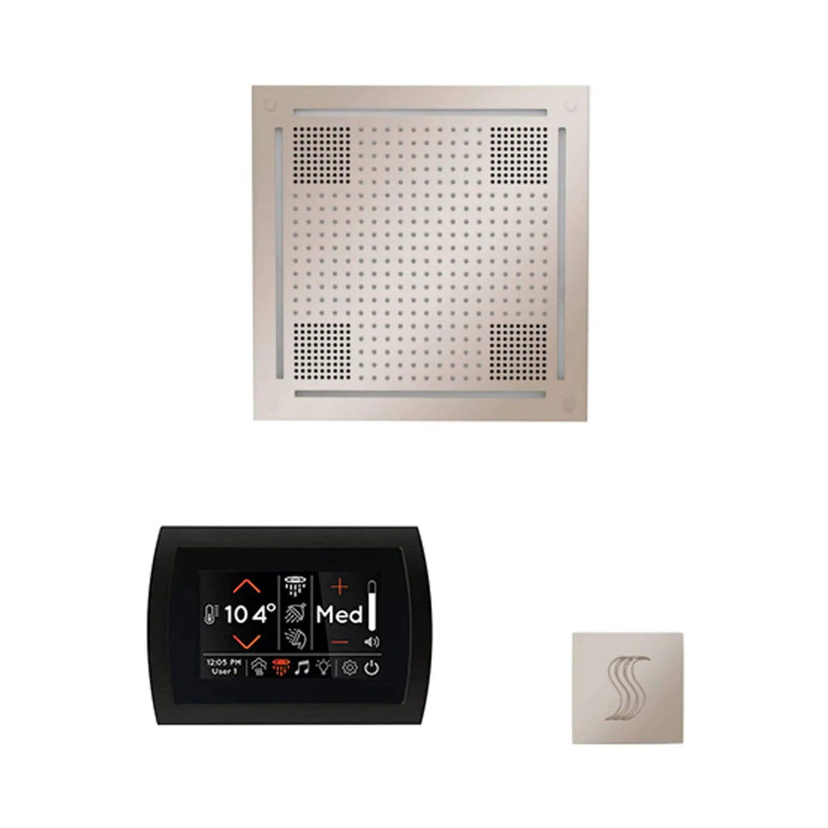 ThermaSol SignaTouch 5-Inch Display Steam Control Package With HydroVive Rainhead | 5 Inch | Crystal | Steam Shower