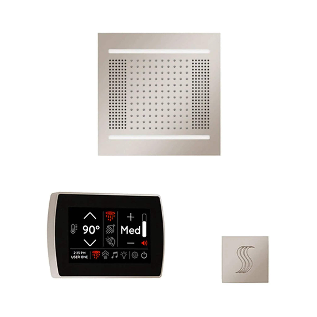 ThermaSol SignaTouch 5-Inch Display Steam Control Package With HydroVive Rainhead | 5 Inch | Crystal | Steam Shower