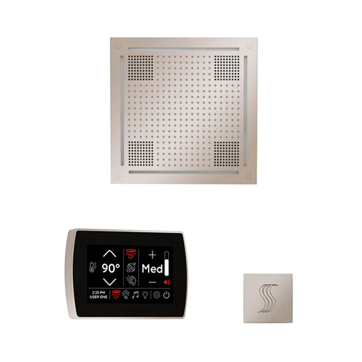 ThermaSol SignaTouch 5-Inch Display Steam Control Package With HydroVive Rainhead | 5 Inch | Crystal | Steam Shower