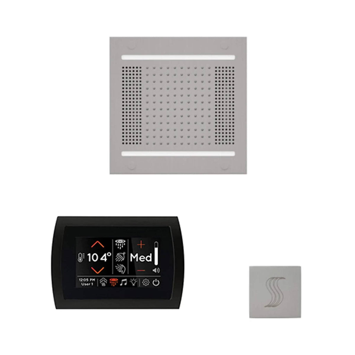ThermaSol SignaTouch 5-Inch Display Steam Control Package With HydroVive Rainhead | 5 Inch | Crystal | Steam Shower