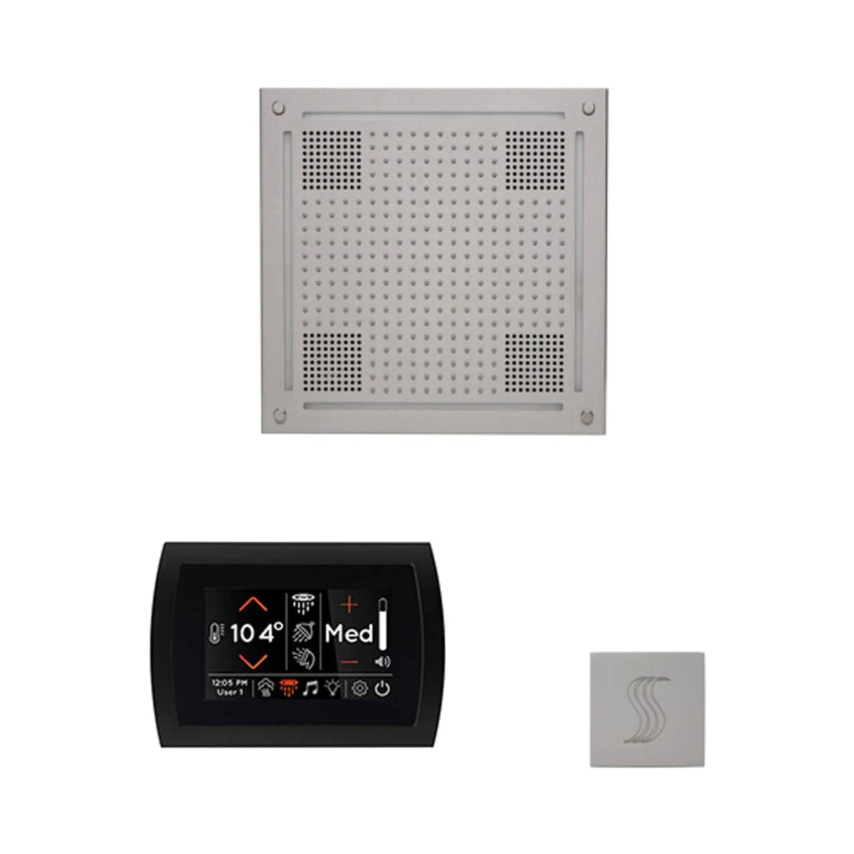 ThermaSol SignaTouch 5-Inch Display Steam Control Package With HydroVive Rainhead | 5 Inch | Crystal | Steam Shower