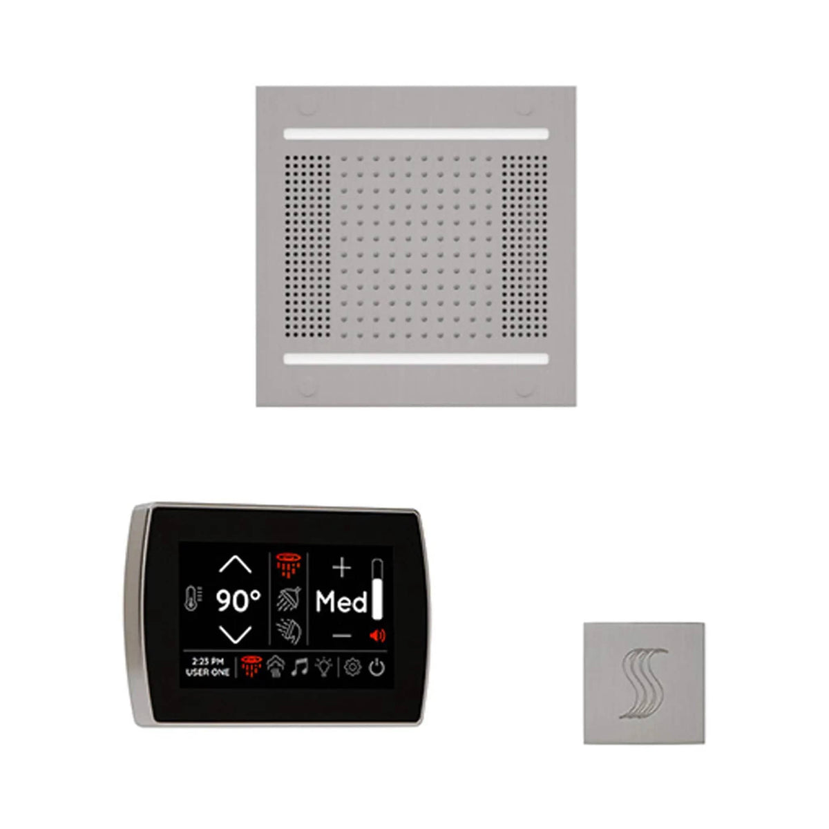ThermaSol SignaTouch 5-Inch Display Steam Control Package With HydroVive Rainhead | 5 Inch | Crystal | Steam Shower