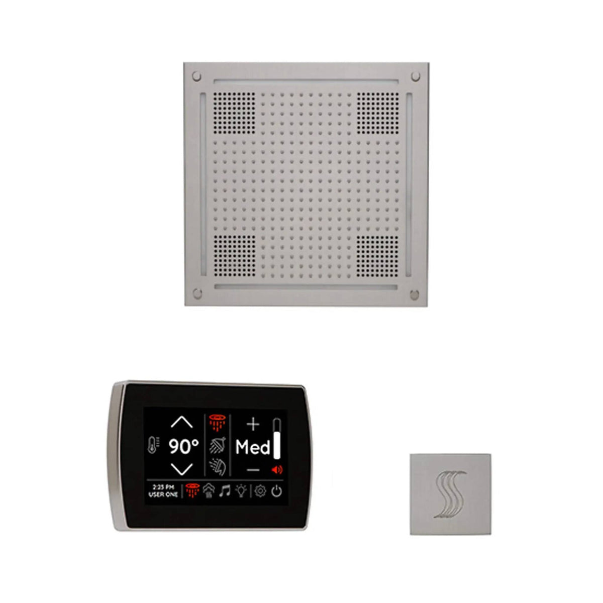 ThermaSol SignaTouch 5-Inch Display Steam Control Package With HydroVive Rainhead | 5 Inch | Crystal | Steam Shower