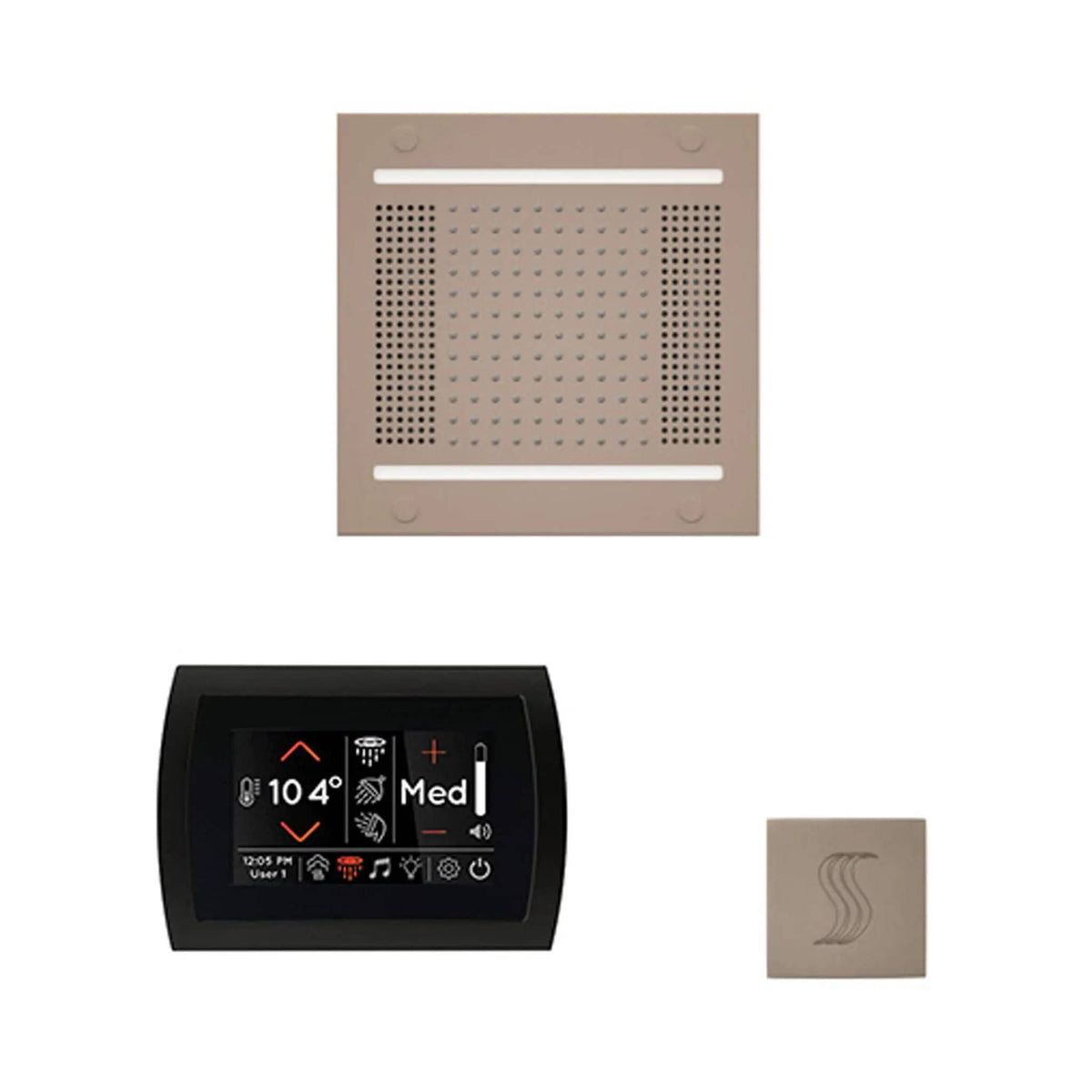ThermaSol SignaTouch 5-Inch Display Steam Control Package With HydroVive Rainhead | 5 Inch | Crystal | Steam Shower