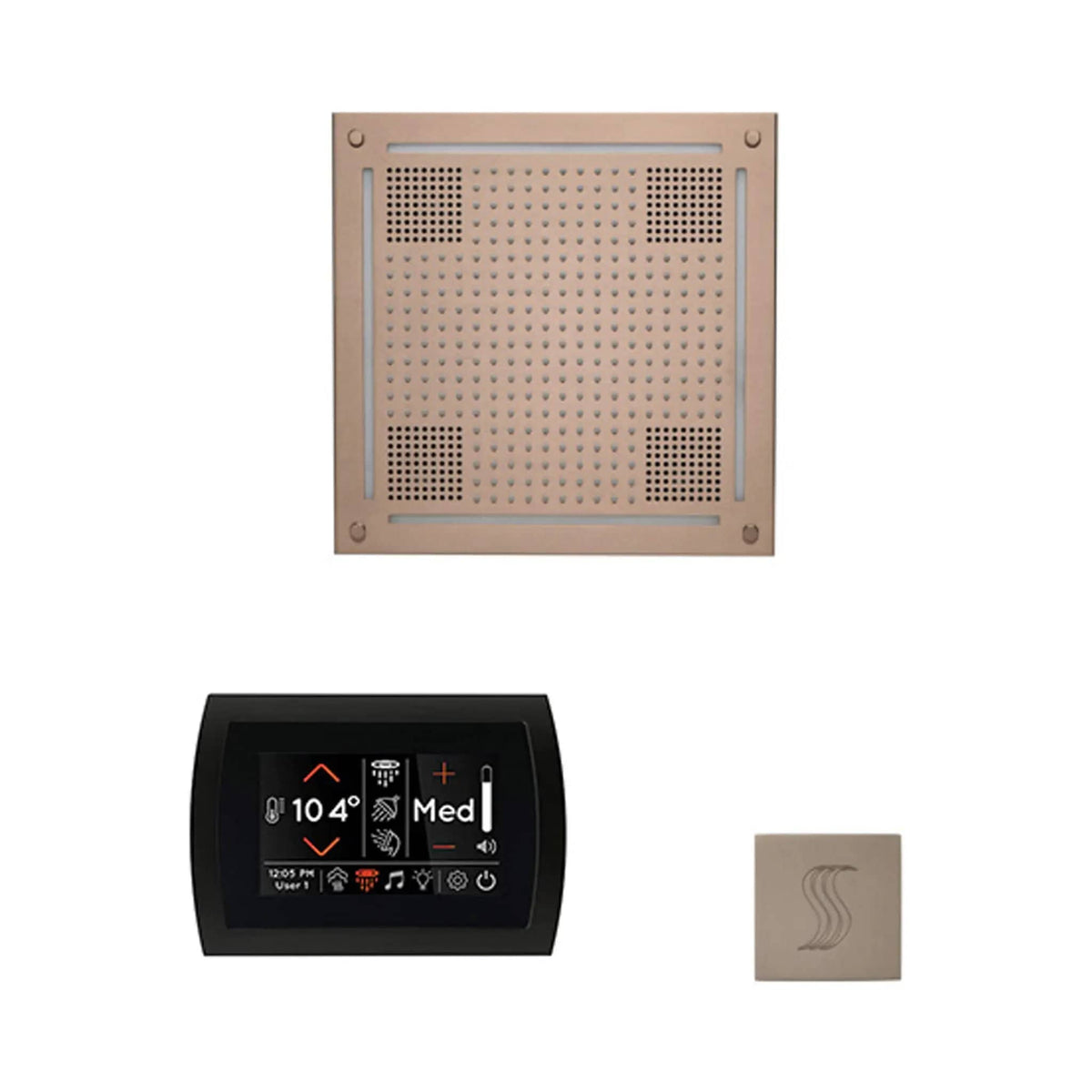 ThermaSol SignaTouch 5-Inch Display Steam Control Package With HydroVive Rainhead | 5 Inch | Crystal | Steam Shower