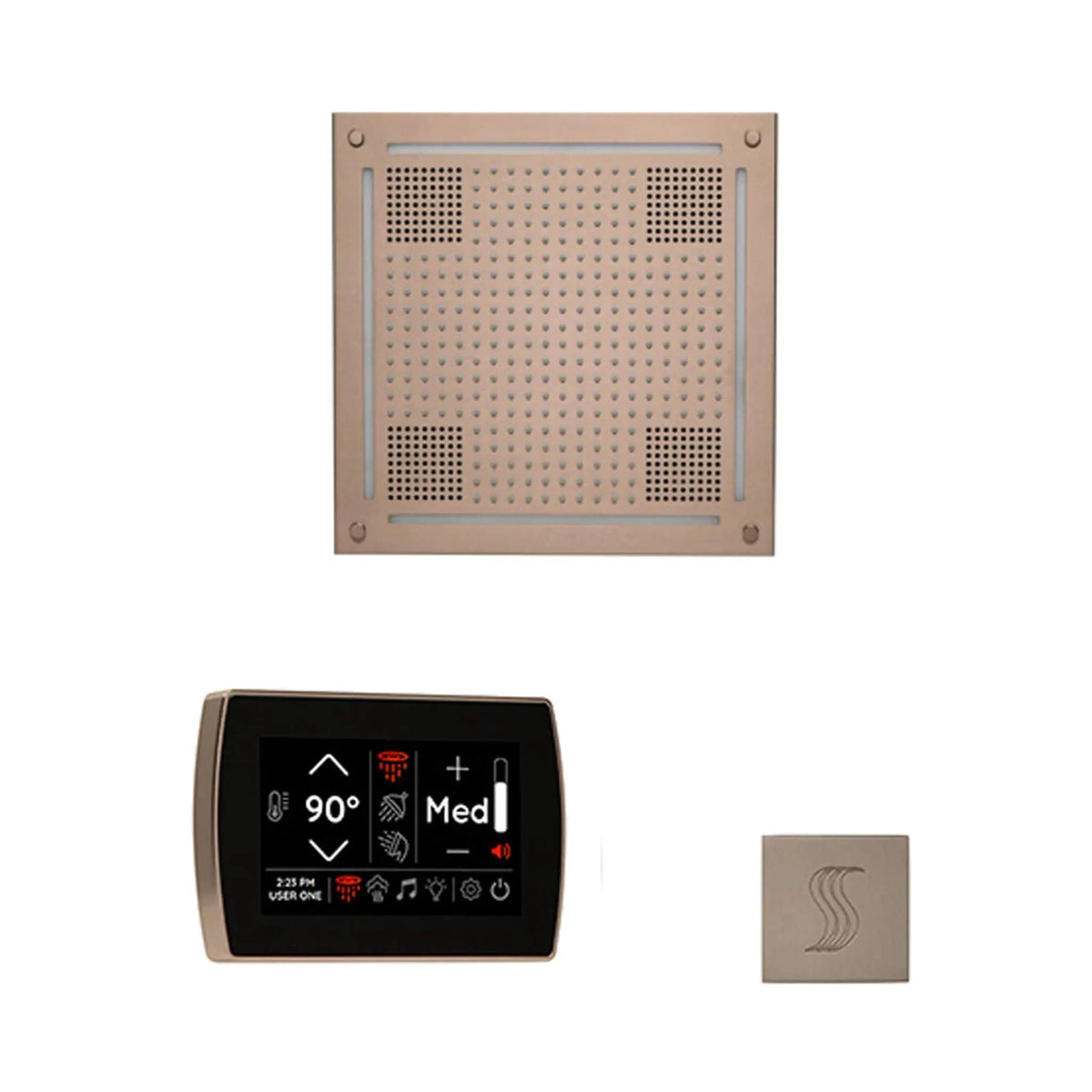 ThermaSol SignaTouch 5-Inch Display Steam Control Package With HydroVive Rainhead | 5 Inch | Crystal | Steam Shower
