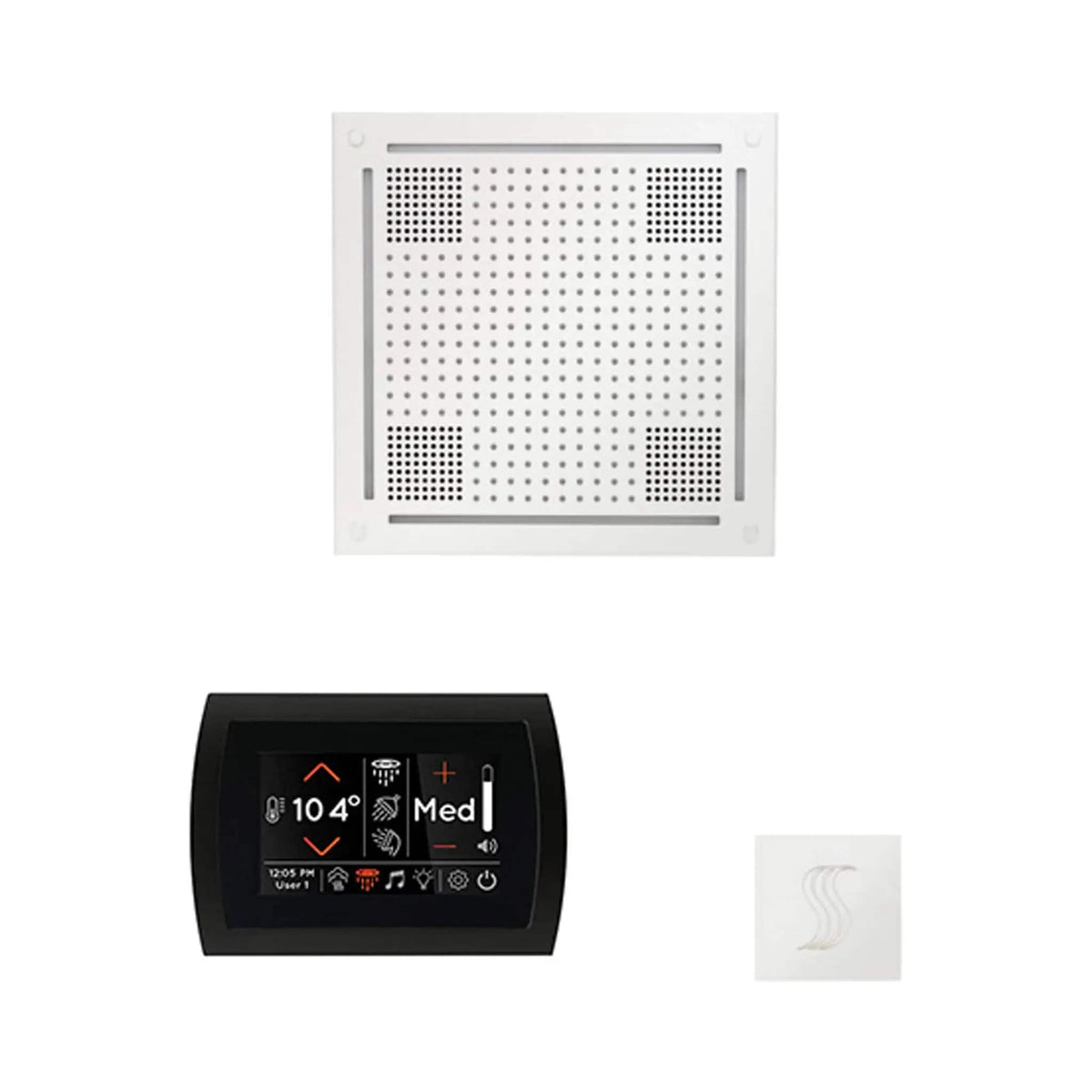 ThermaSol SignaTouch 5-Inch Display Steam Control Package With HydroVive Rainhead | 5 Inch | Crystal | Steam Shower