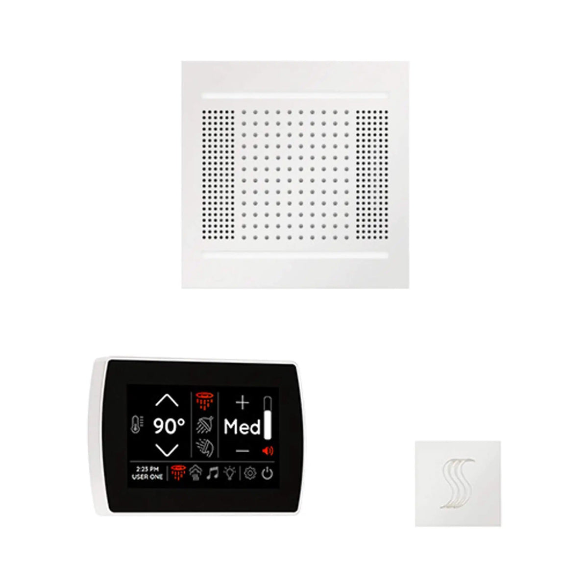 ThermaSol SignaTouch 5-Inch Display Steam Control Package With HydroVive Rainhead | 5 Inch | Crystal | Steam Shower